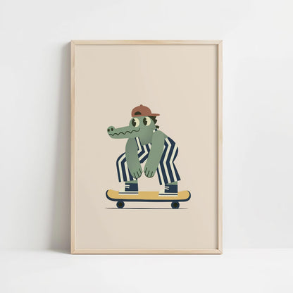 Cool Skateboard Nursery Wall Art, Boys Room Canvas Prin