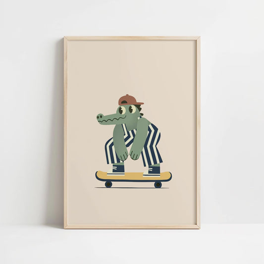Cool Skateboard Nursery Wall Art, Boys Room Canvas Prin