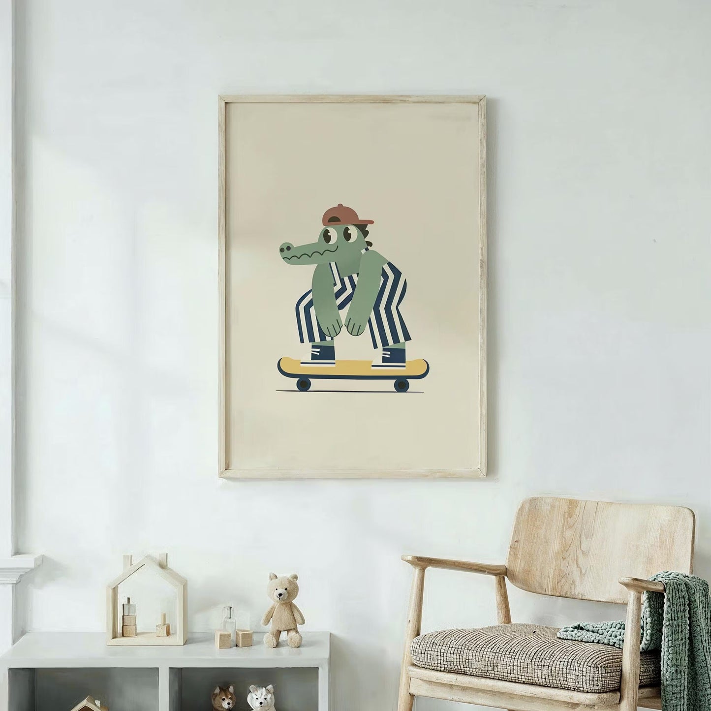 Cool Skateboard Nursery Wall Art, Boys Room Canvas Prin